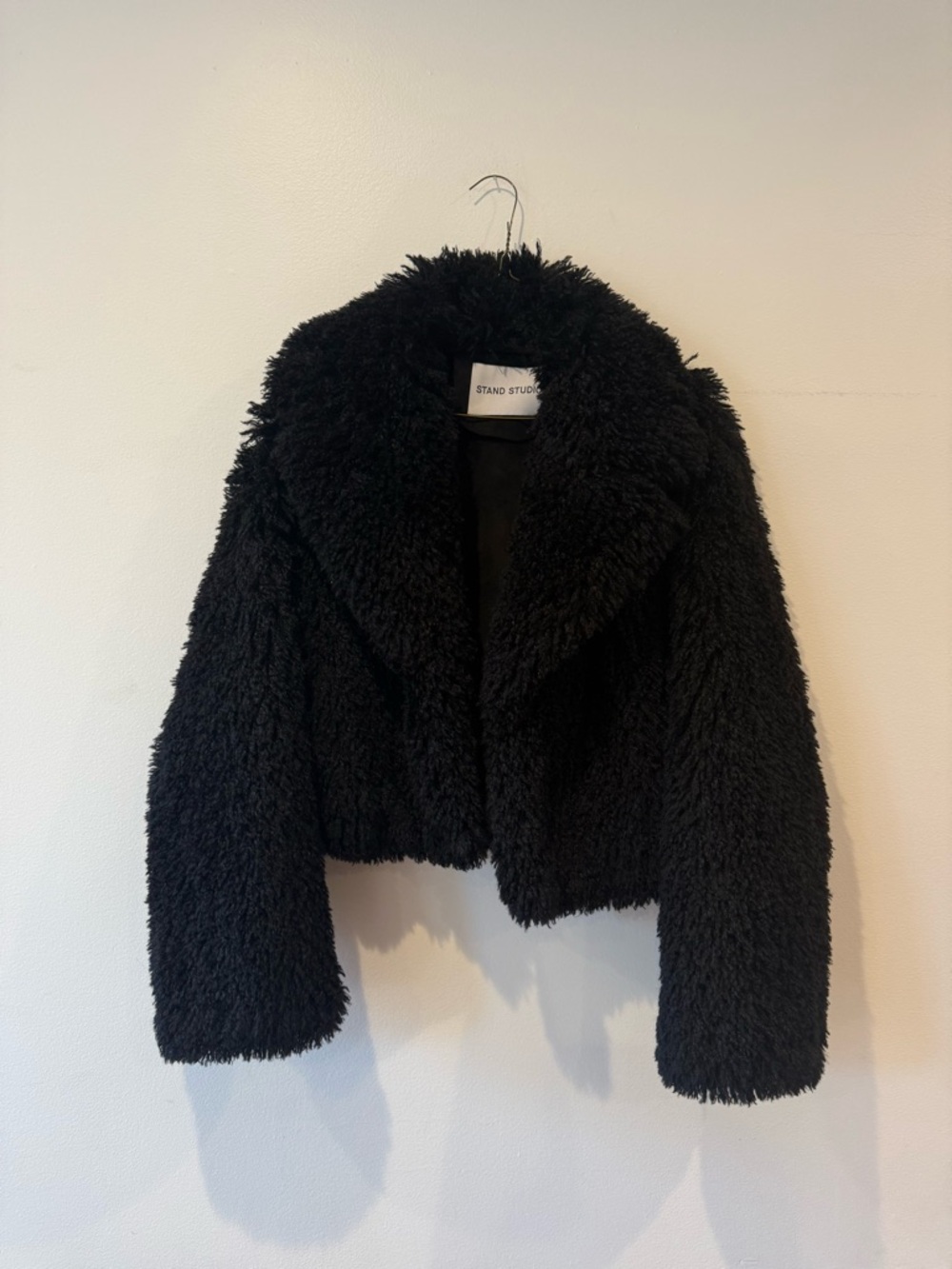Stand Studio Samara Black Faux Shearling Jacket